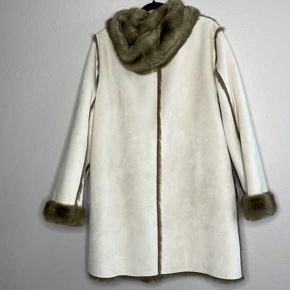 Scandinavian Faux Fur Reversible Suede Fur Coat Jacket - Picture 6 of 8